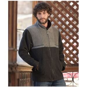 Simply Natural Design Alpaca Wool Blend Full Zip  Dark Grey‎ XL